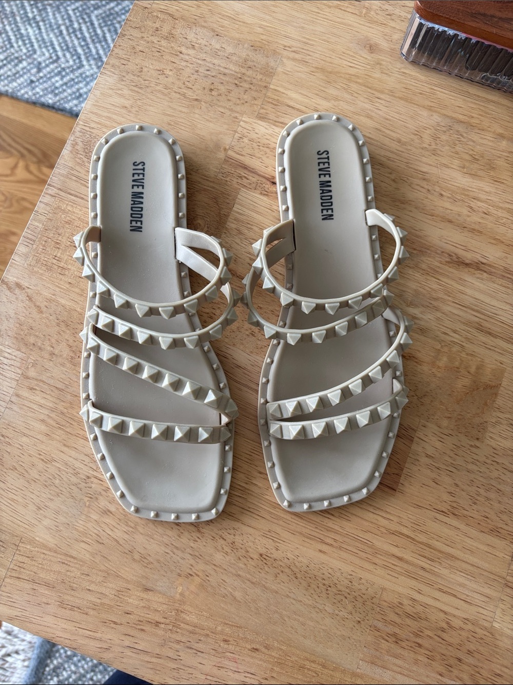 Steve Madden Studded Multi-Strap Slide Sandals